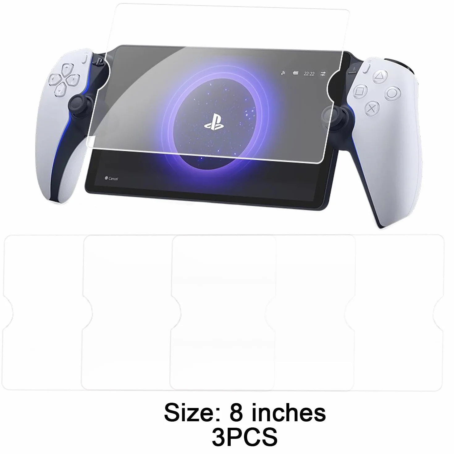 3 sztuki kompatybilnych z Sony PS5 PlayStation Portal, wodoszczelna folia ochronna na wyświetlacz ze szkła, ochrona przed zarysowaniami, folia ochronna na portal PS5