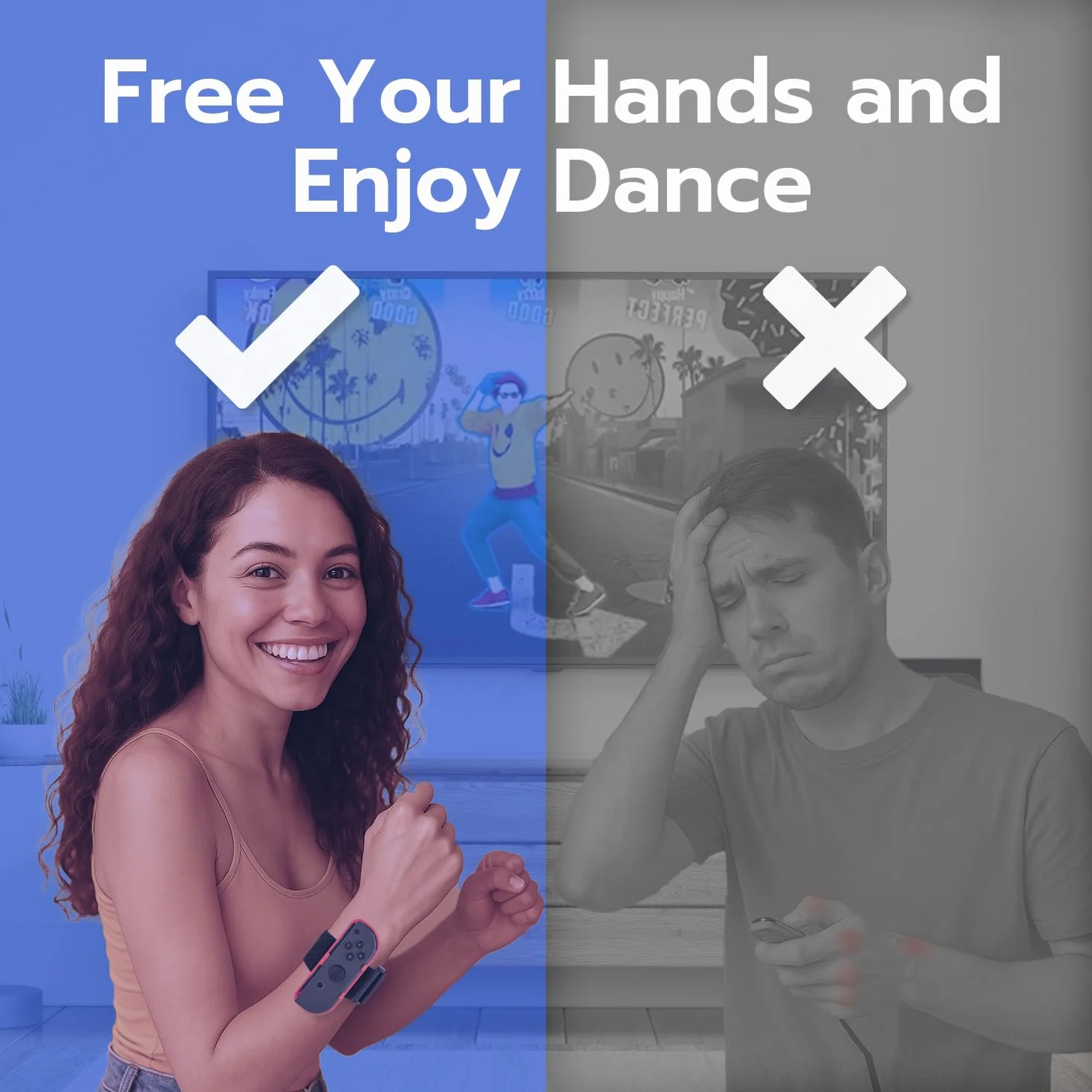 Mcbazel Switch Dance Regulowany Pasek na Nadgarstek do Paska na rękę Kontrolera NS Switch Joycon - 1 para