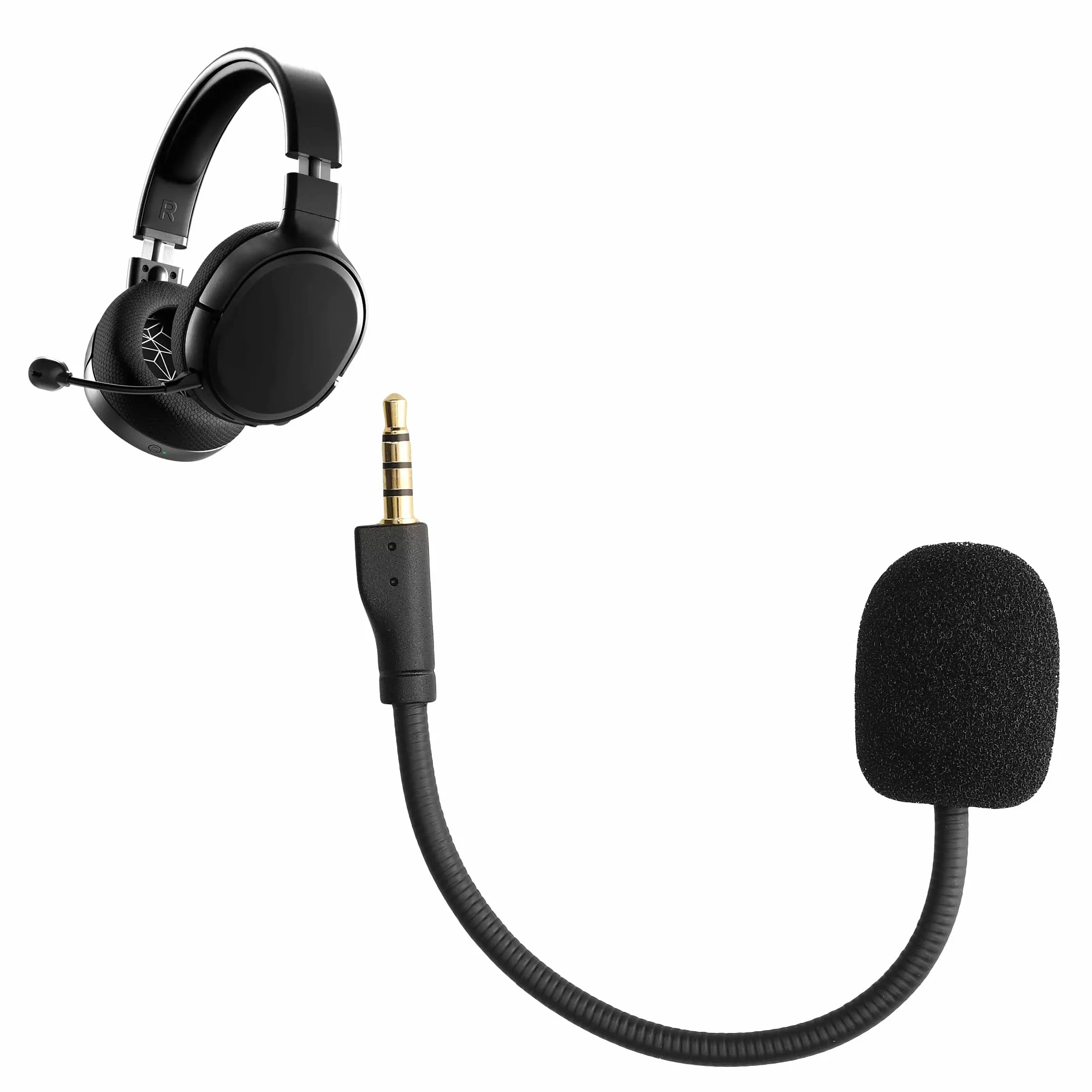 kwmobile Zamienne słuchawki mikrofon kompatybilny ze Steelseries Arctis 1 Headset - słuchawki gamingowe mikrofon z wtyczką jack 3,5 mm - czarny