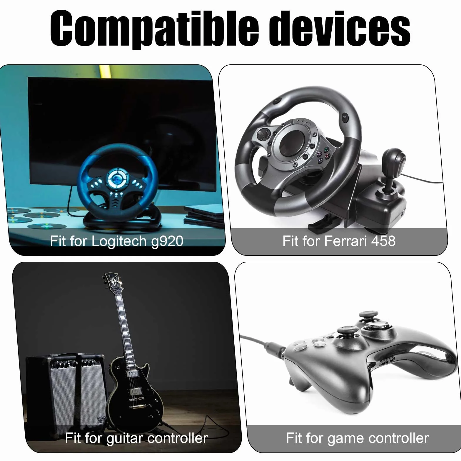 Kabel USB Breakaway, Zamiennik Kabla USB Breakaway do Kierownicy Logitech G920 G923 G27 G29 Driving Force Thrustmaster Ferrari 458 Spider Racing