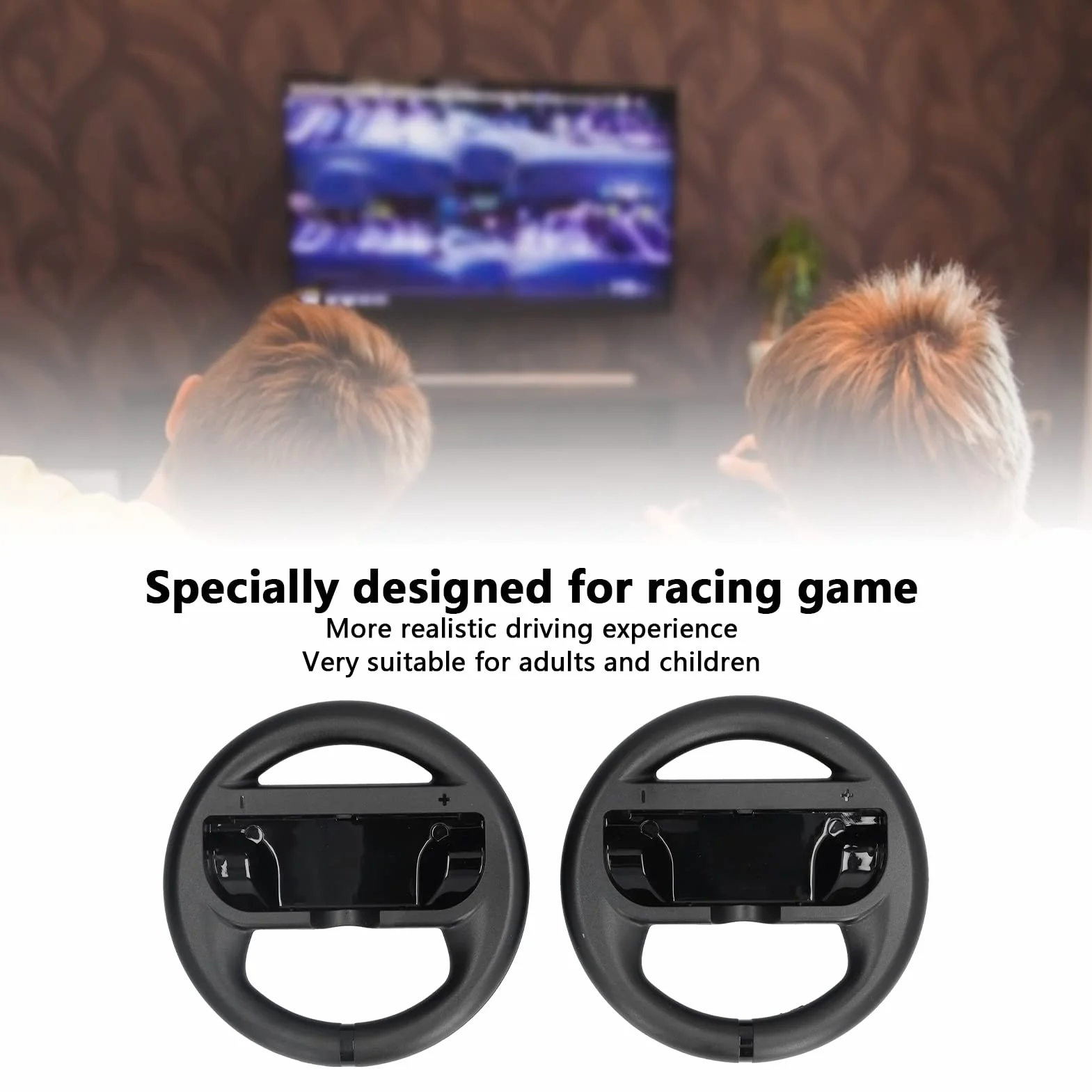 Wheel Controller, Switch Controller 2 Pack do Switch Racing Game dla dorosłych i dzieci(Czarny czarny)