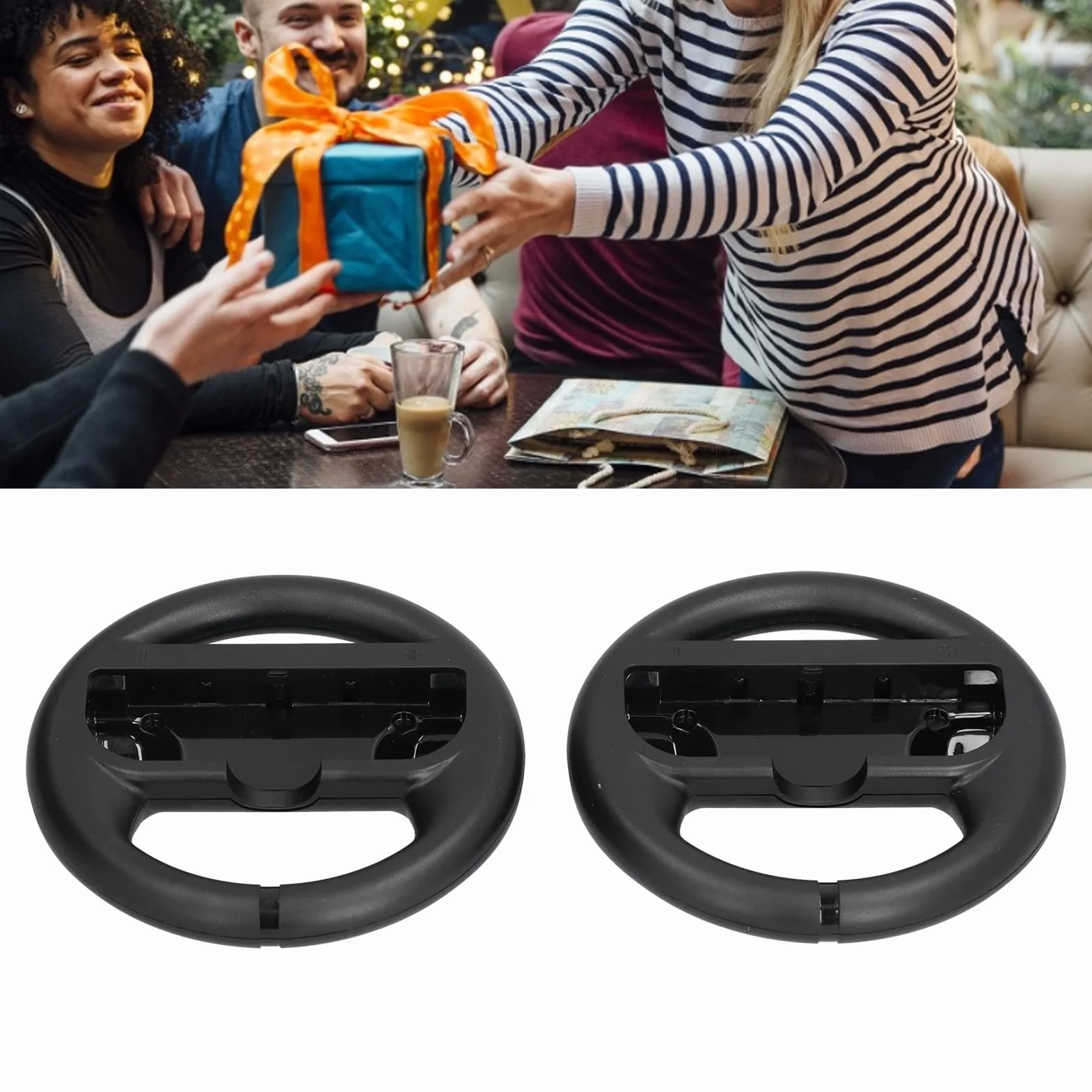 Wheel Controller, Switch Controller 2 Pack do Switch Racing Game dla dorosłych i dzieci(Czarny czarny)