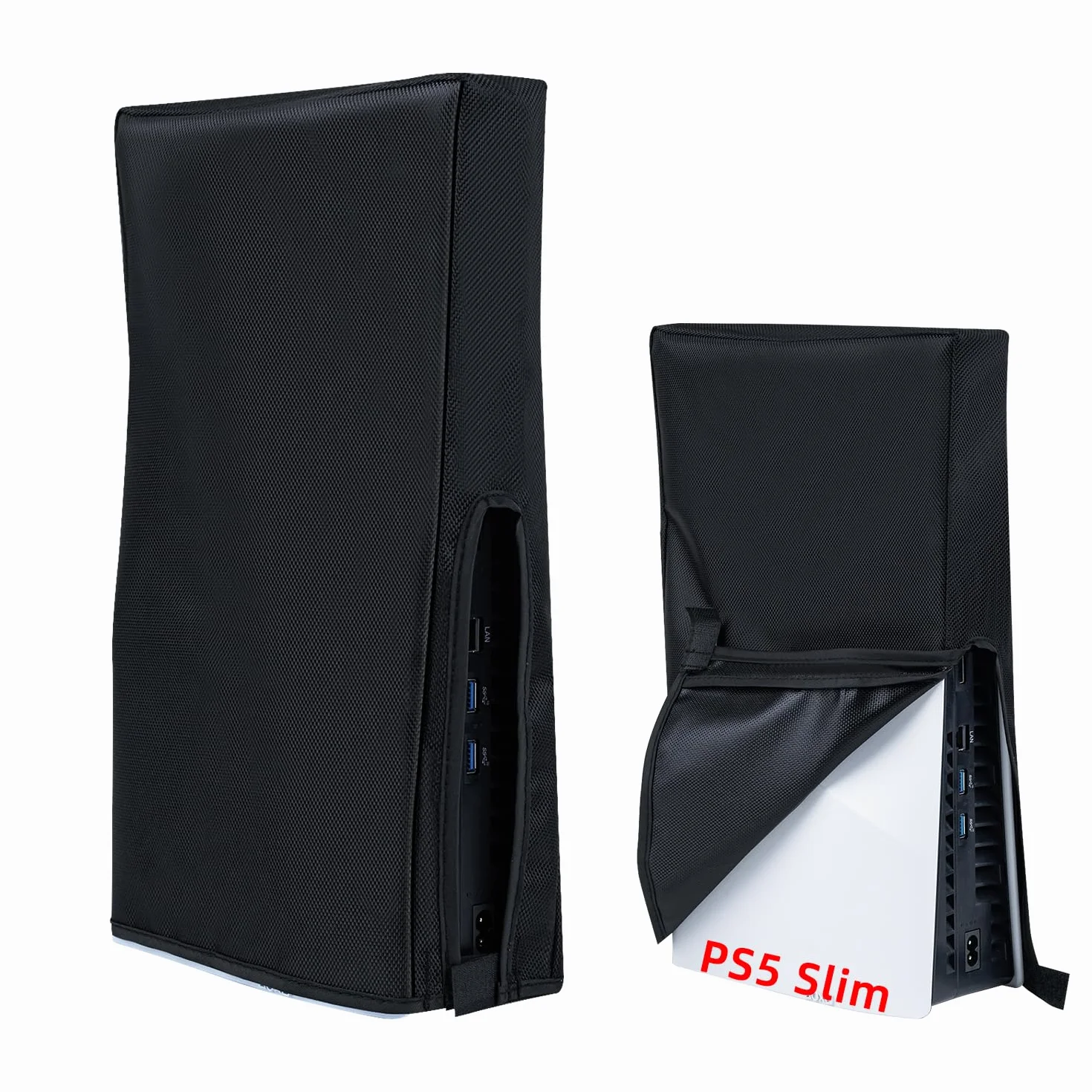 Etui ochronne na konsolę PS5 Slim, odporne na zachlapanie i ochrona przed kurzem do konsoli PlayStation 5 Slim Digital Edition/Disc, nie pasuje do PS5/PS5 Pro (czarne)
