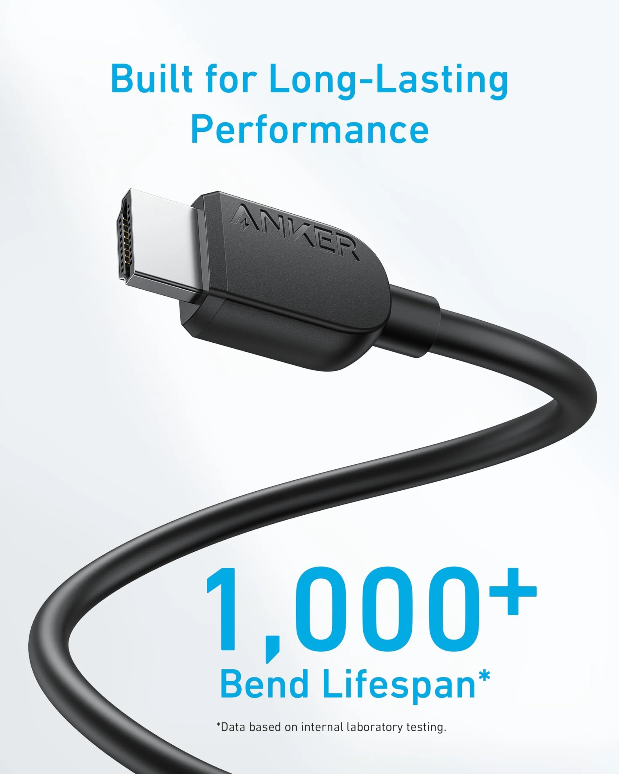 Kabel HDMI Anker 8K@60Hz, kabel HDMI do HDMI Ultra HD 4K@120Hz o długości 1,8 m, certyfikowany kabel zapewniający ultraszybką transmisję danych z prędkością 48 Gb/s