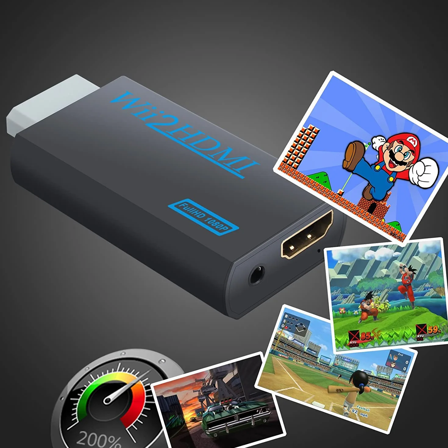 Adapter Wii Console to hdmi Konwerter konwertera wideo Adapter dla Nintendo,Wii Gaming,Wii Złącze,Monitor TV,Projektor