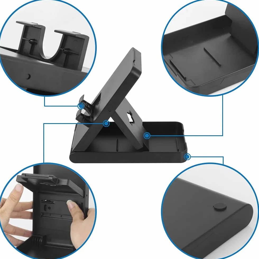 MMOBIEL -PACK Compact Console Stojak odtwarzany ze składanym stojakiem Nintendo Switch z gumowym kratą pod 3 różnymi kątami [gra wideo]