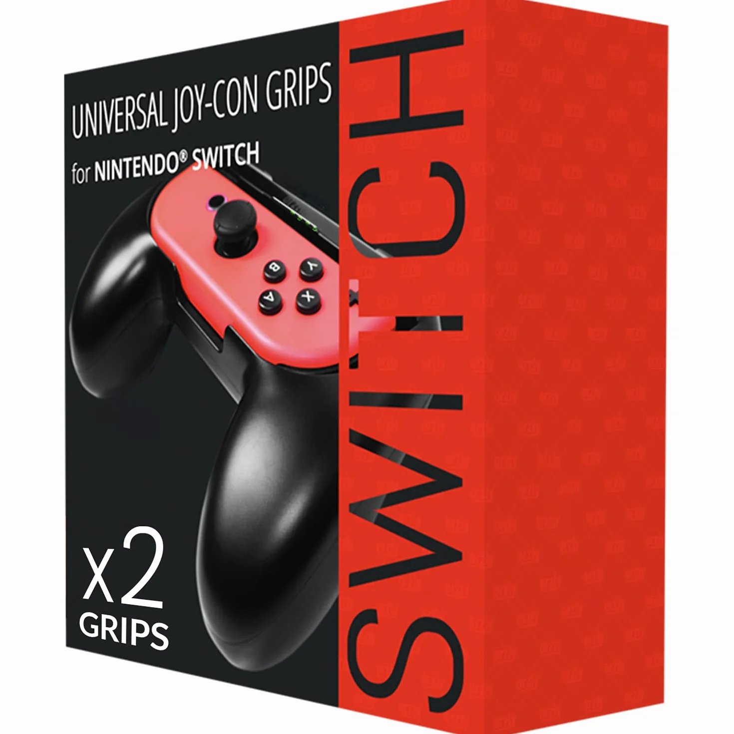 Uchwyty Orzly kompatybilne z Joy-Conami Nintendo Switch dla dodatkowego komfortu - podwójne opakowanie (1 x czerwony i 1 x niebieski)