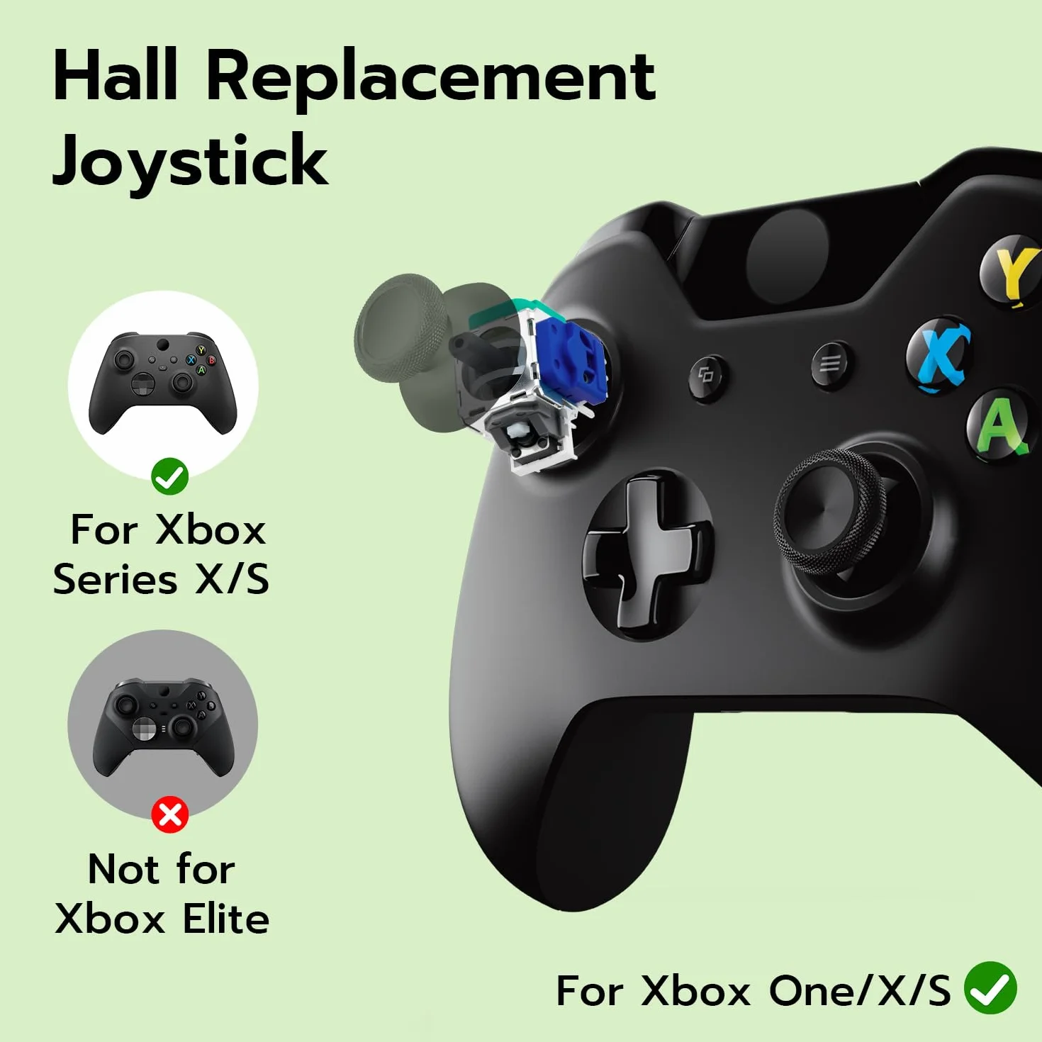 Mcbazel Hall Effekt Stick Joystick Analogowy Zestaw Wymiany i Narzędzi Naprawczych dla Kontrolerów Xbox Series X/S, Xbox One, Xbox One X/S