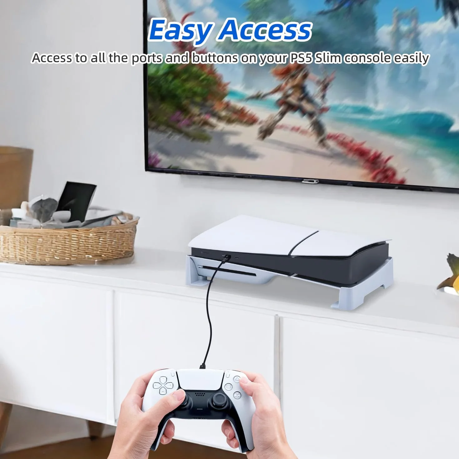 Wigearss PS5 Slim PS5 Pro uchwyt poziomy, stojak poziomy do konsoli PS5 Slim/PS5 Pro, nie pasuje do PS5