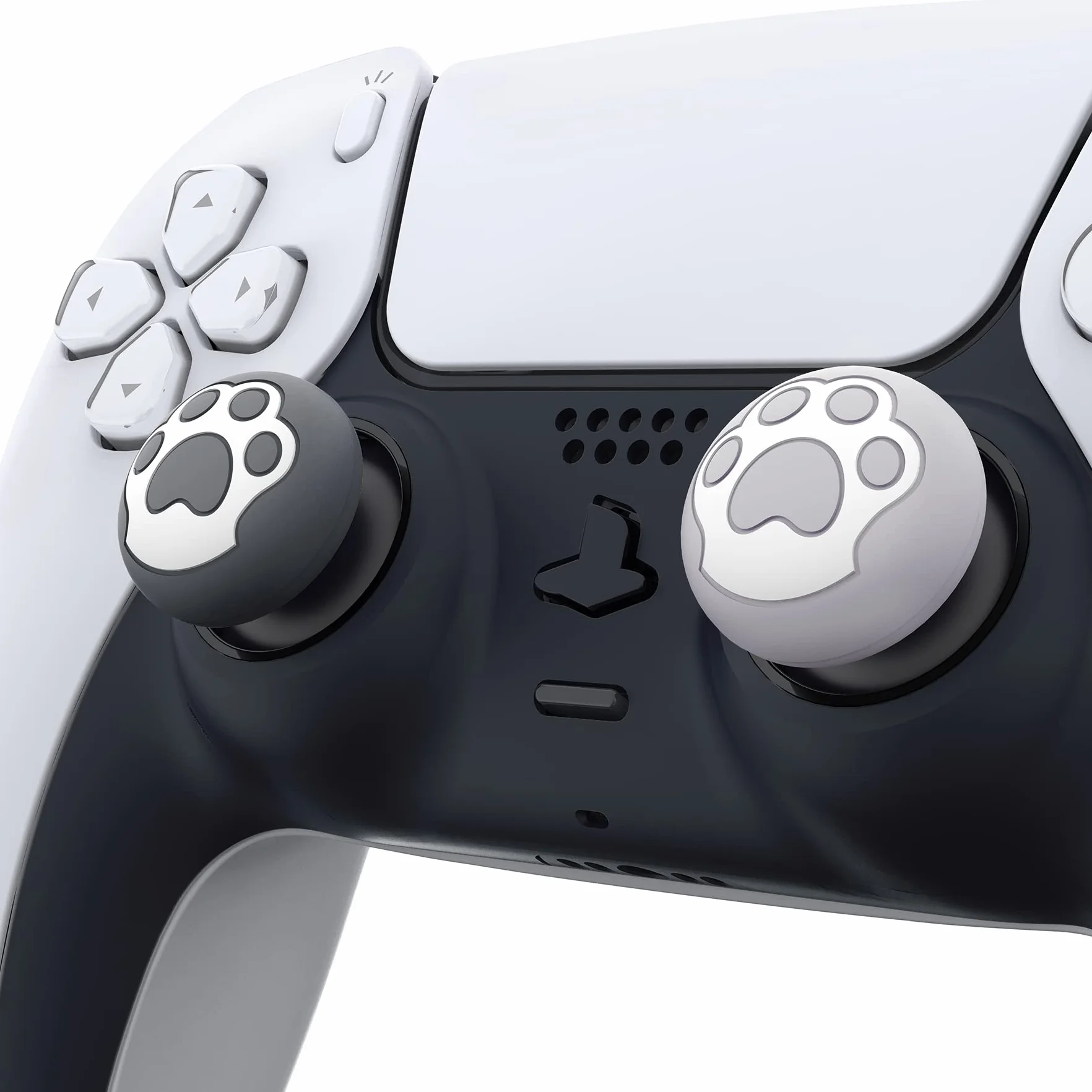 PlayVital 4PCS Thumb Grip Caps do ps5 Controller Nakładki na kciuk do ps4,Analogowa Osłona Sztyftu kompatybilny z Xbox Series X/S,Uchwytami na Kciuki do Switch Pro-Szary&Jasnoszary