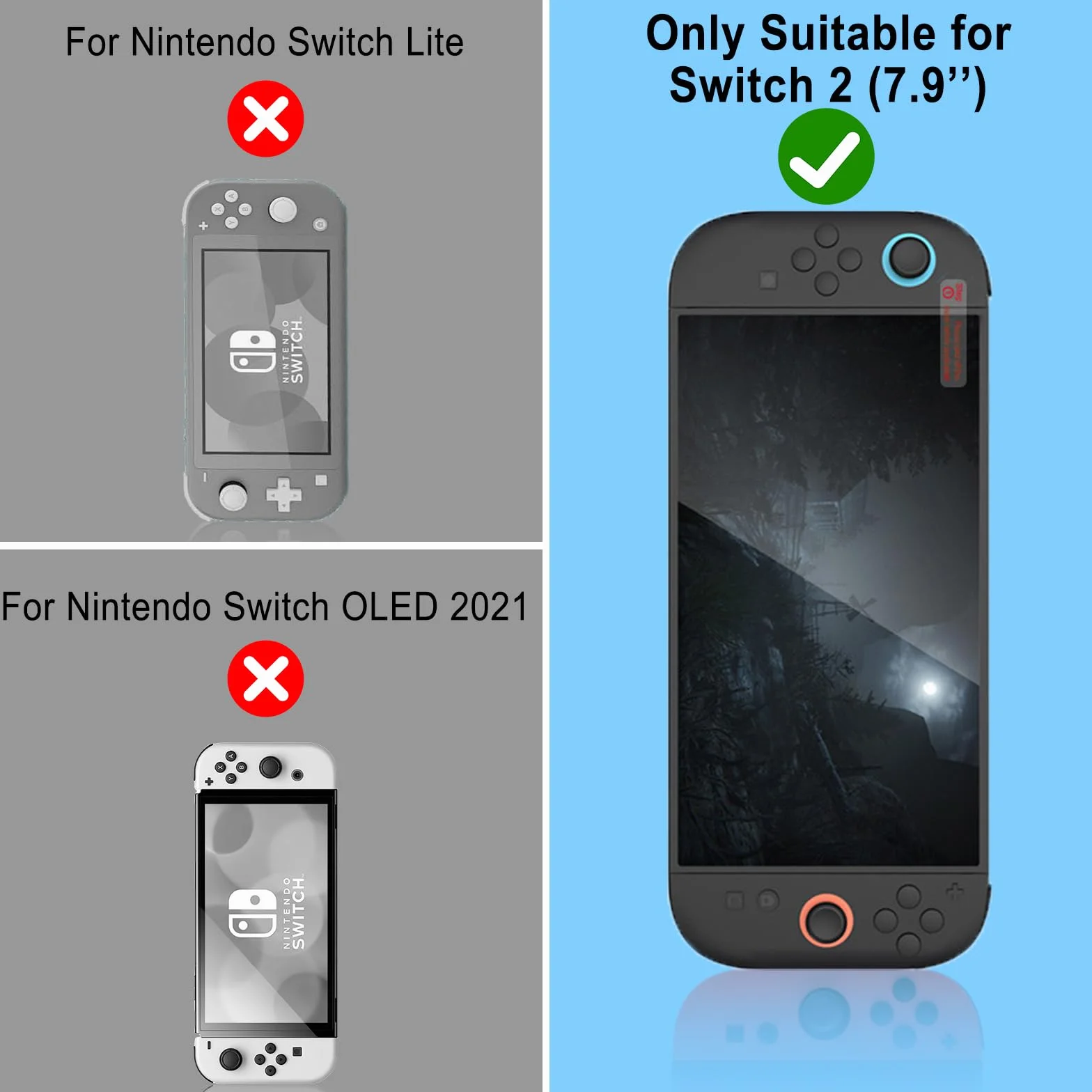 2 sztuki szkła ochronnego do Nintendo Switch 2, Auto-Alignment szkło ochronne na wyświetlacz do 2025 Switch 2 z szablonem do pozycjonowania, instalacja 30 sekund, bez pęcherzyków powietrza, Touch