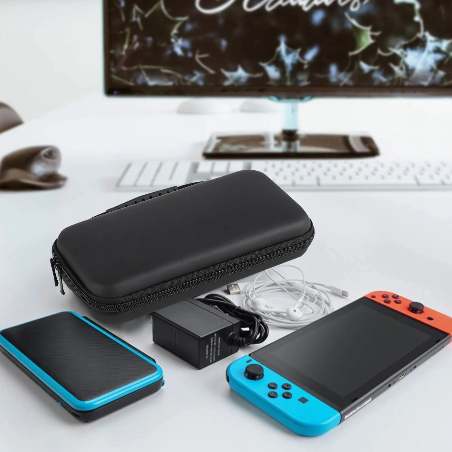 Torba transportowa do Nintendo Switch 2 (2025), z miejscem na 20 kart do gier oraz dodatkową przestrzenią na akcesoria, kompatybilna z Nintendo Switch 2 (2025), czarna