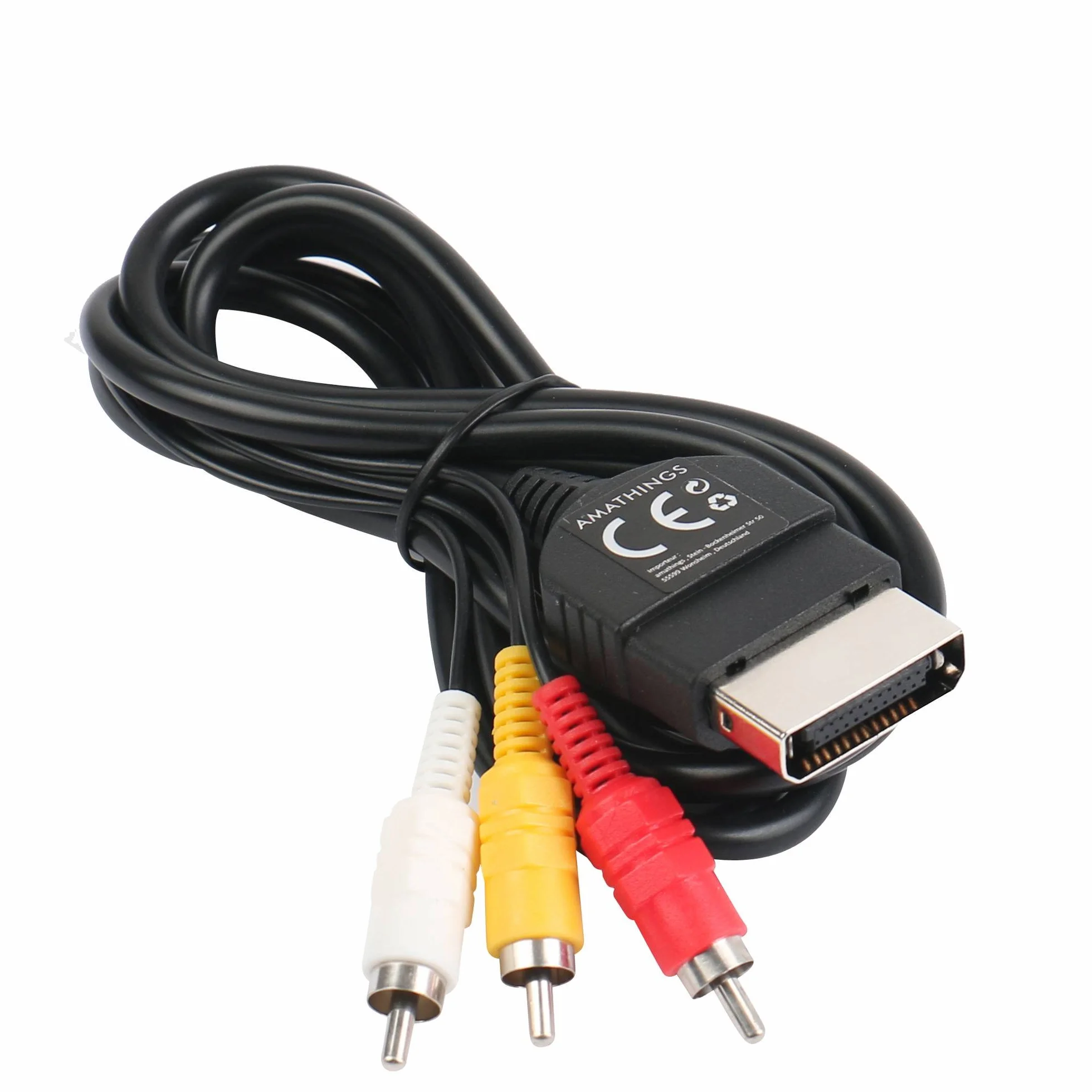 AMATHINGS Composite kabel AV do oryginalnego Xbox (Classic 2002) – 1,8 m kabel przyłączeniowy RCA cinch TV (żółty/biały/czerwony) – gra w stylu retro bez zakłóceń obrazu – dokładnie dopasowany do