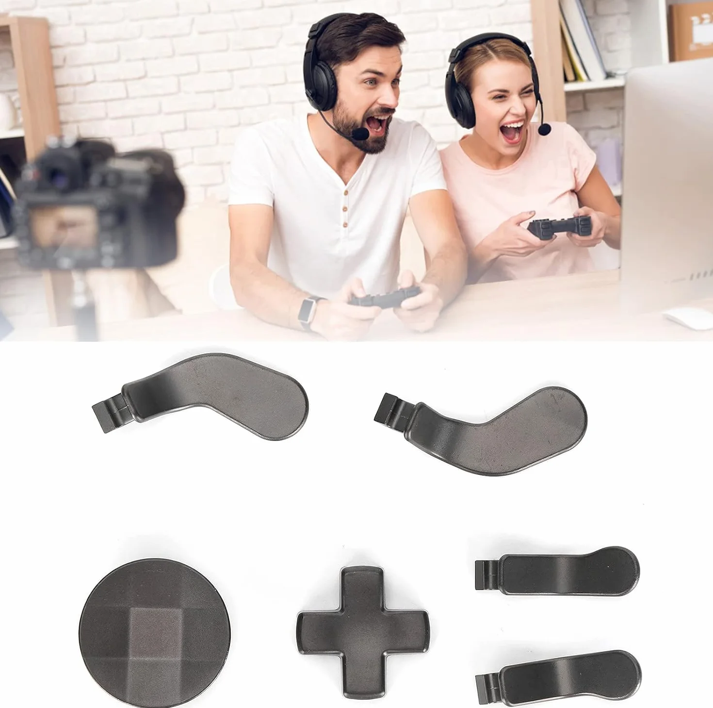 DollaTek do Xbox One Elite Series 2 metalowe cz??ci zamienne z 4 paletami spustowymi i 2 wymiennymi podk?adkami krzy?owymi