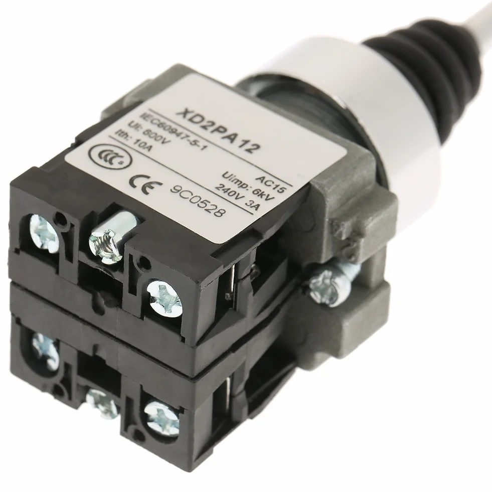 Joystick Switch, AC 3000 V 2 NO chwilowy 2-pozycyjny monolever zamiennik przełącznika joystick dla XD2PA12, sprężynowy drążek radosny