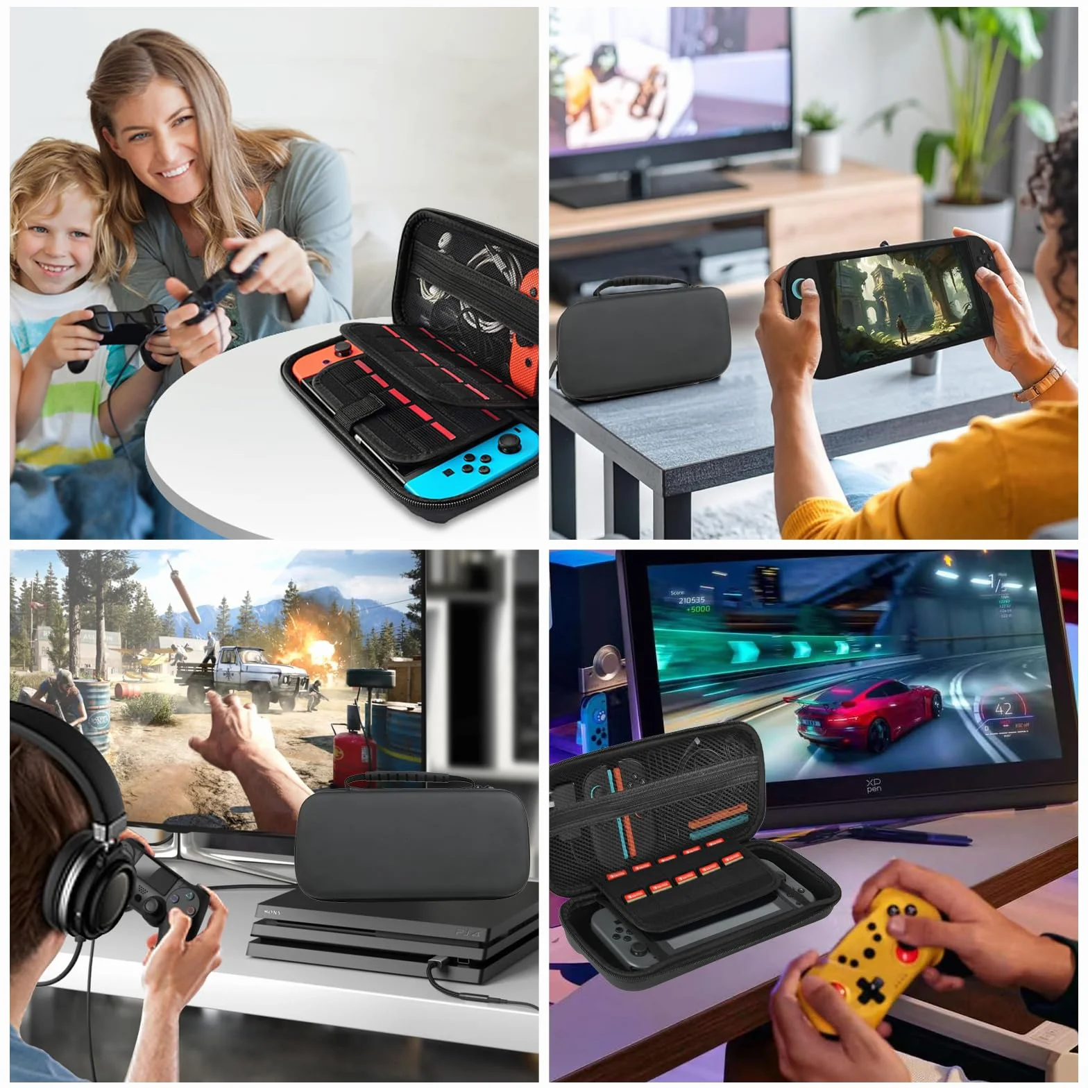 Torba transportowa do Nintendo Switch 2 (2025), z miejscem na 20 kart do gier oraz dodatkową przestrzenią na akcesoria, kompatybilna z Nintendo Switch 2 (2025), czarna
